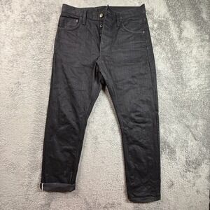 Left Field Selvedge Black Denim Jeans USA Mens 33x30 Button Fly Heavy Cotton